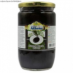 Оливки черные без косточки "ATHENA", 360/180г